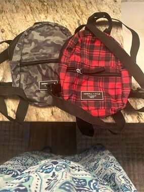 Kendall & Kylie Red Plaid Mini Belt Bag with Black Strap